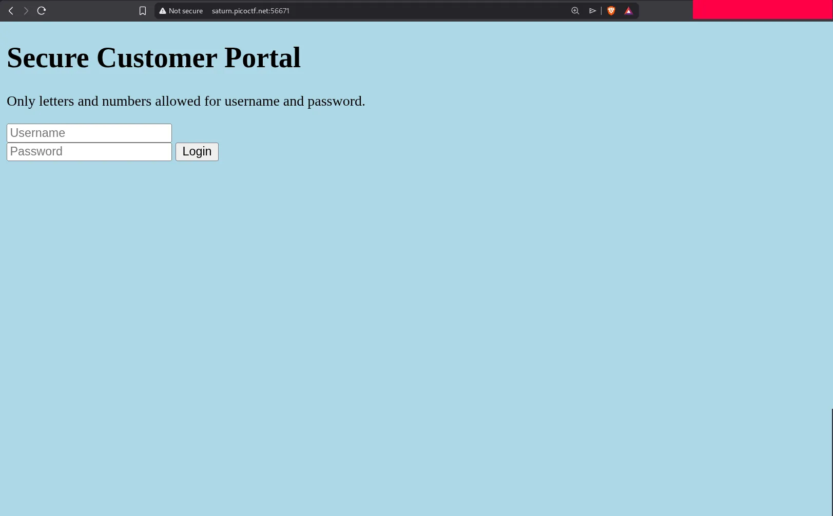 Login form