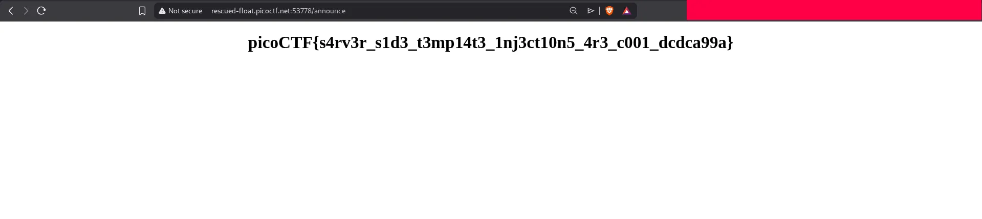 Flag read from challenge directory