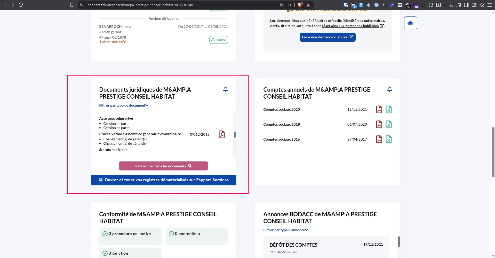 Finding a 2015 document in the company records