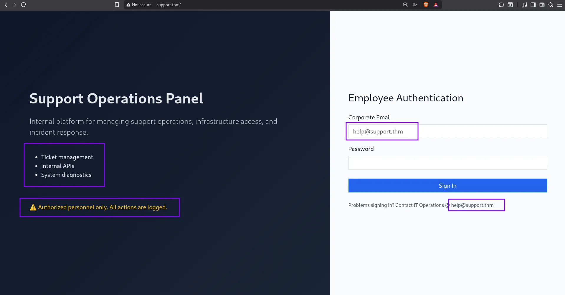 Support TryHackMe Writeup - cat0x01