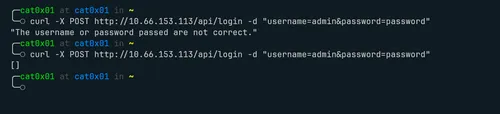 login API responses